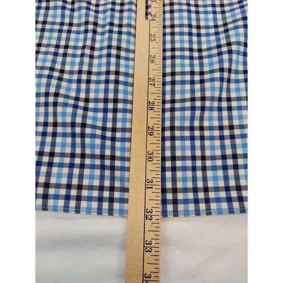 Duluth Trading Co Wrinklefighter Short Sleeve Button Down Mens Blue Plaid Medium - Picture 10 of 11